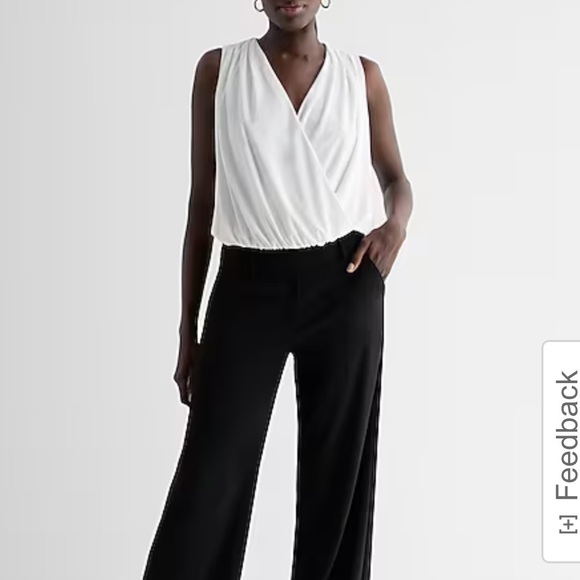 EXPRESS White Sleeveless Plunging Neckline Bodysuit XS - Picture 2 of 11